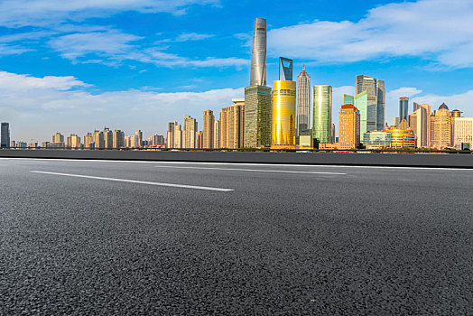 城市道路交通和上海建筑景观