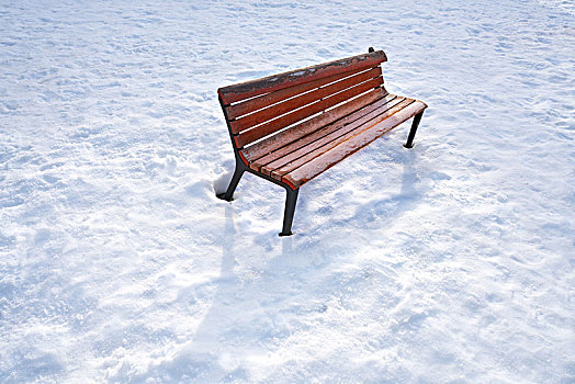雪,公园长椅,隔绝,白色,冬天