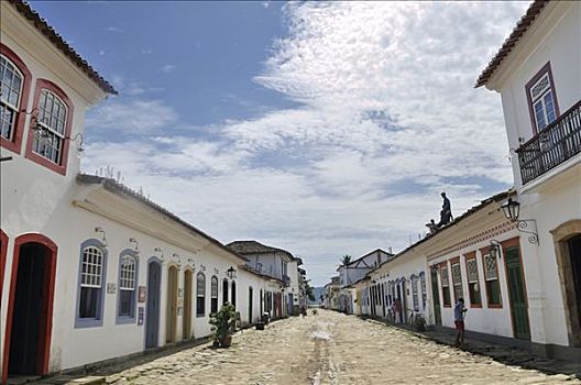 街道,巴洛克,历史名城,帕拉蒂,里约热内卢,巴西,南美