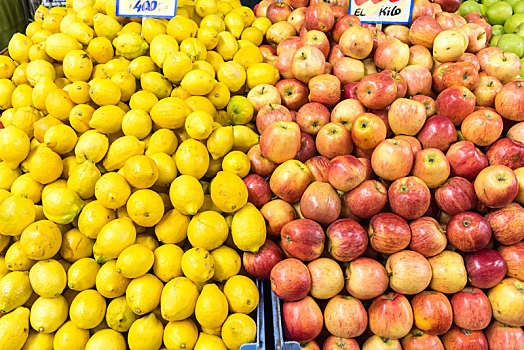 苹果,柠檬,市场,瓦尔帕莱索,智利