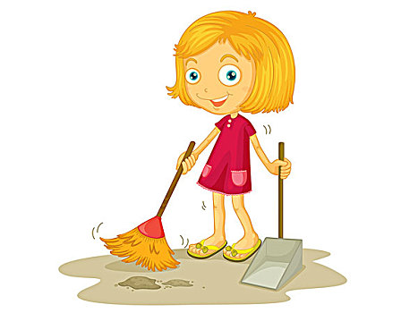 儿童打扫图片