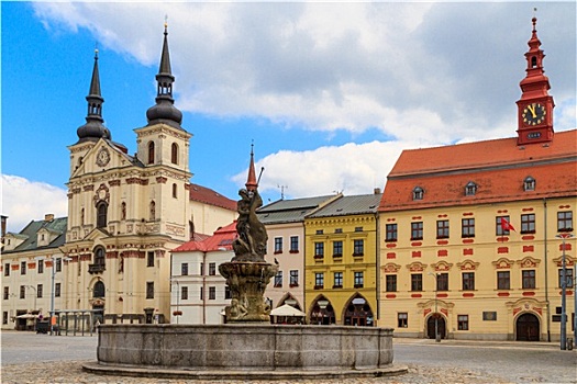 广场,圣徒,教堂,摩拉维亚,捷克共和国