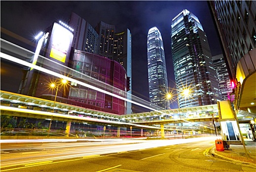 交通,小路,香港,夜晚