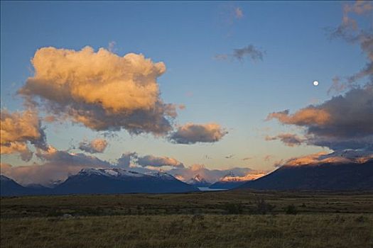 日出,风景,国家公园,洛斯格拉希亚雷斯,阿根廷,巴塔哥尼亚,南美
