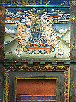 大门,寺院,山谷,布姆唐,地区,不丹