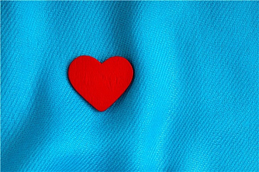 情人节,背景,红色,心形,蓝色背景,折,布