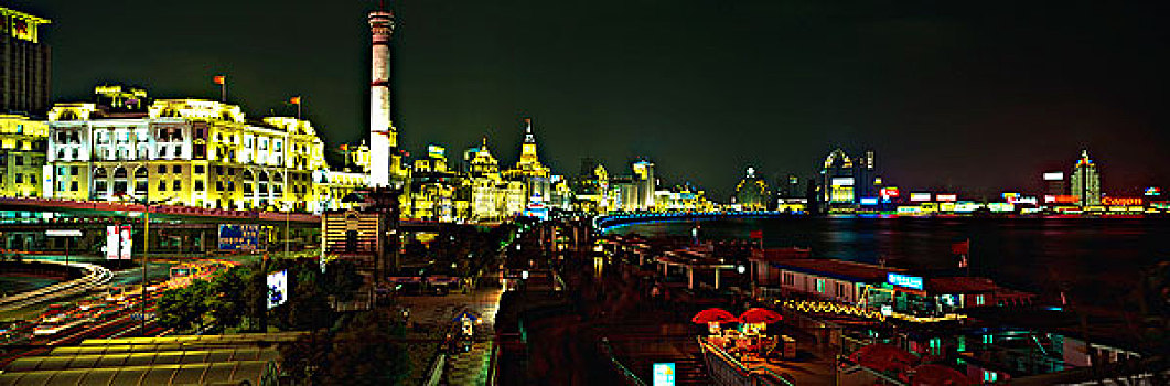 外滩,夜晚,上海,中国