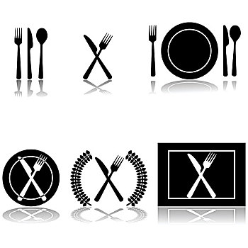 餐具,盘子,象征