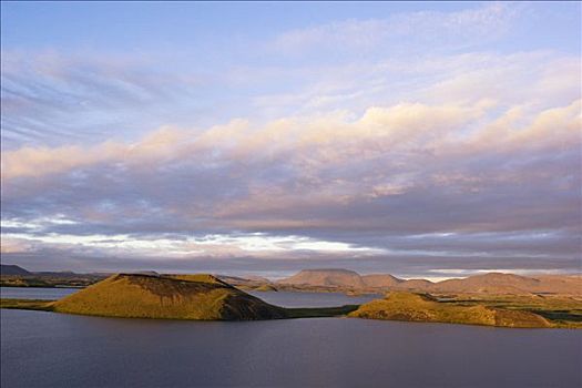米湖,黄昏,冰岛