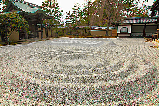 日本,京都,庙宇,沙子,花园