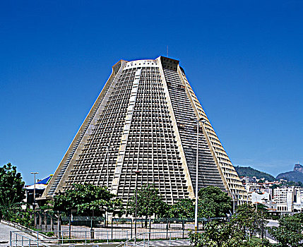 巴西,里约热内卢,现代,大教堂,健身,金字塔