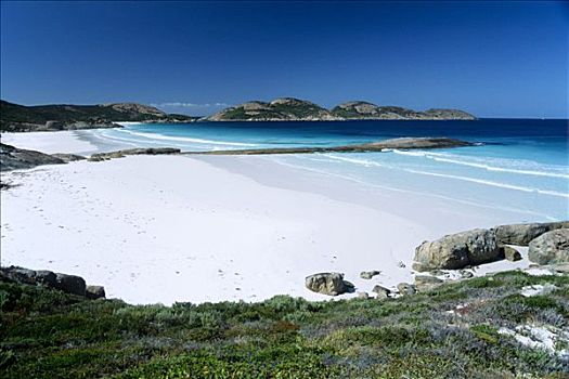 白色,海滩,幸运,湾,西澳大利亚