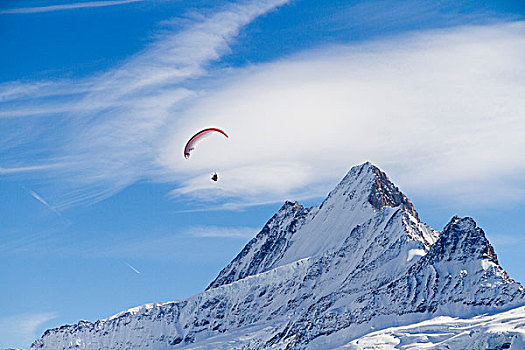 修雷克宏峰,山,滑翔伞,格林德威尔,伯尔尼,区域,伯恩,瑞士,欧洲