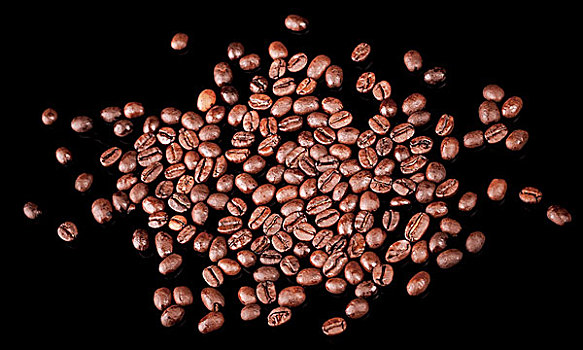 背景,咖啡豆,黑色背景,桌子