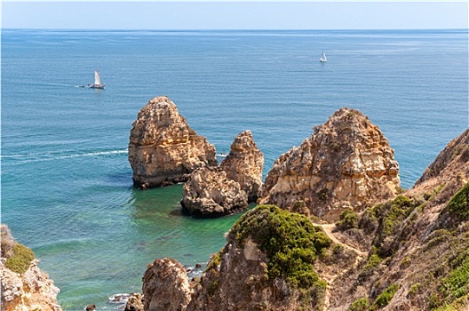 岩石构造,靠近,拉各斯,葡萄牙
