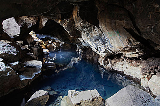 洞穴,米湖,北方,冰岛,欧洲