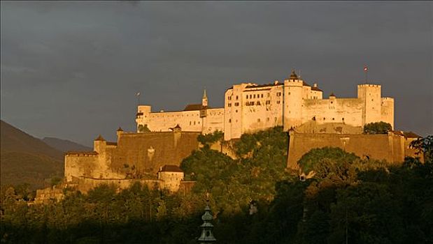 要塞,霍亨萨尔斯堡城堡,城镇,萨尔茨堡,奥地利