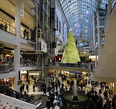 圣诞装饰,购物中心,伊顿中心,多伦多,加拿大,北美