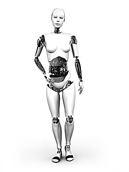 机器人,女人,站立