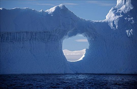 南极,风化,冰山,靠近,岛屿
