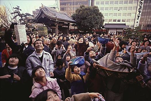 人群,仰视,东京都,日本