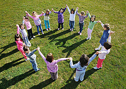 高兴,孩子,儿童,群体,开心,玩,户外,学龄前,教育,概念,教师