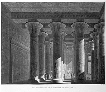 远景,柱廊,室内,埃及