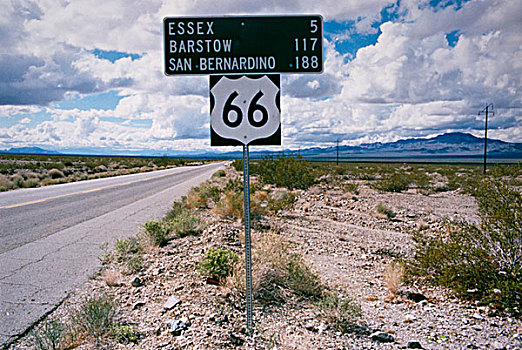 路标,66号公路,荒芜,风景,老,国家,小路,公路,加利福尼亚,美国