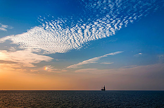 胜利油田海上油区风光