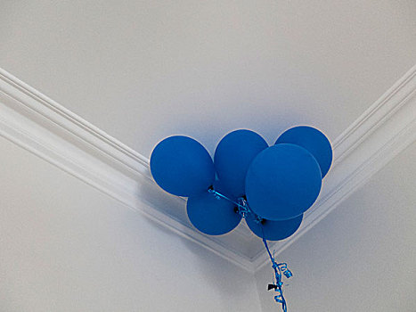 仰视,蓝色,气球,天花板,在家