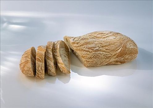 意大利拖鞋面包,面包,切片