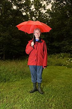 女人,红色,伞,瑞典