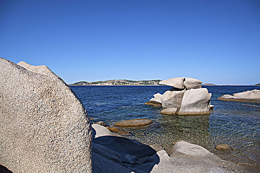 石头,海滩,帕劳,萨丁尼亚,意大利