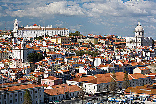 屋顶,城市,里斯本,葡萄牙