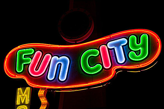有趣,城市,霓虹标识,拉斯维加斯,内华达,美国