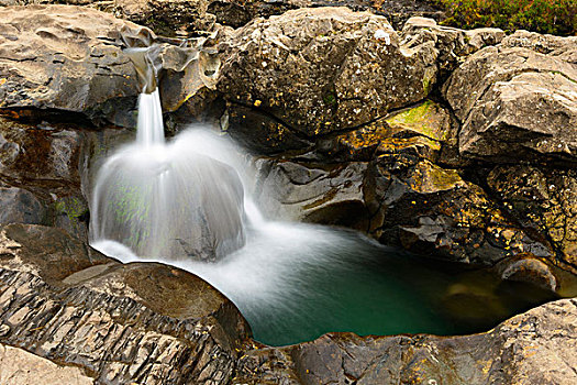 小,瀑布,仙女,水池,斯凯岛,苏格兰