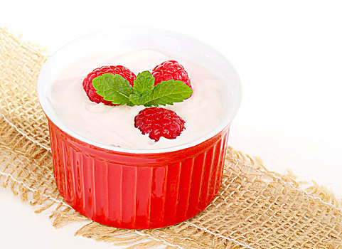 甜点,碗,树莓