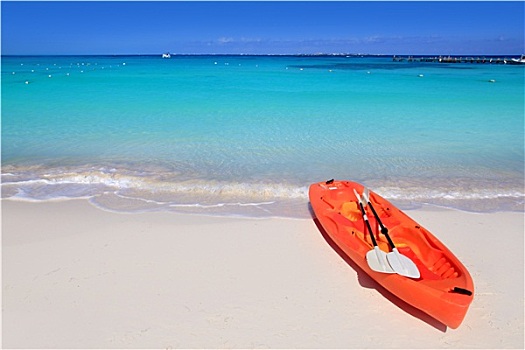 皮筏艇,海滩,沙子,加勒比海,青绿色