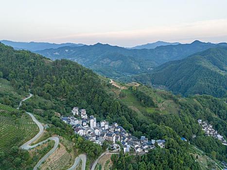 安徽歙县石潭日落晚霞