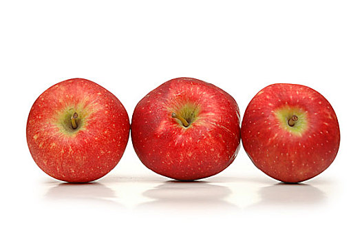 三个,红苹果,隔绝,白色背景