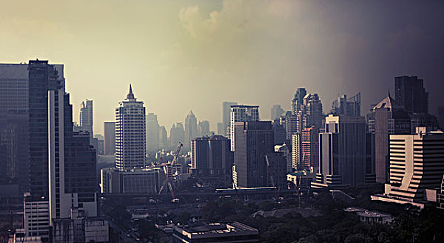 现代建筑,曼谷,天空,泰国
