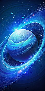 球,线条,粒子流构建宇宙漩涡,网络技术大数据背景