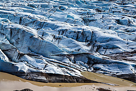 俯视,远足,冰河,冰岛