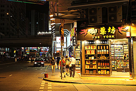 香港购物街夜景