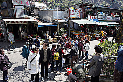 游客,买,食物,摊贩,蒙河,泰国,香港