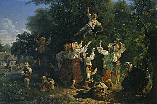 丰收,水果,花园,乌克兰,1858年,艺术家