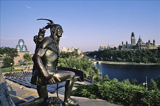 加拿大,安大略省,渥太华,印第安,雕塑