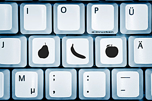 电脑键盘,钥匙,标签,水果,象征,上网,食物杂货,购物