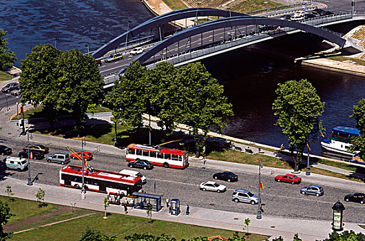 桥,河,维尔纽斯,立陶宛
