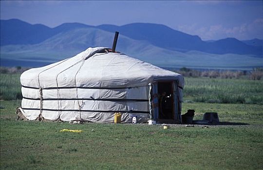蒙古,蒙古包,帐蓬,西部,草原